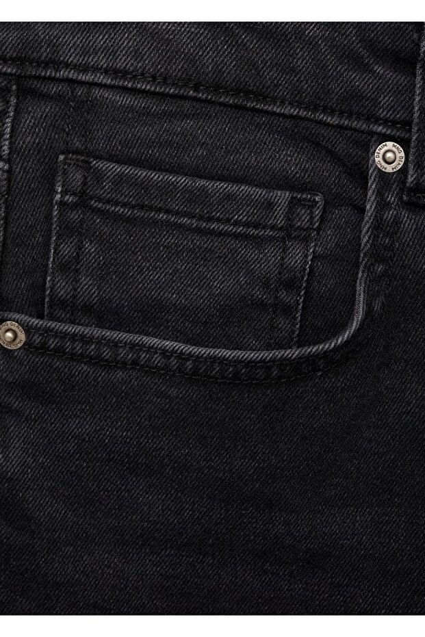 Slim fit kot bermuda şort - 8