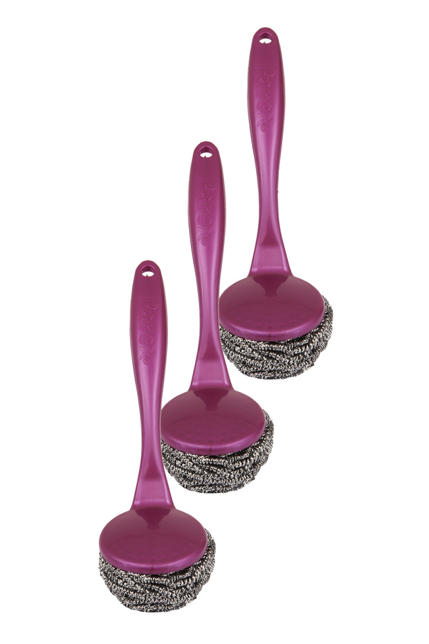 Triple Set of Scrubbing Wire with Handle - 1