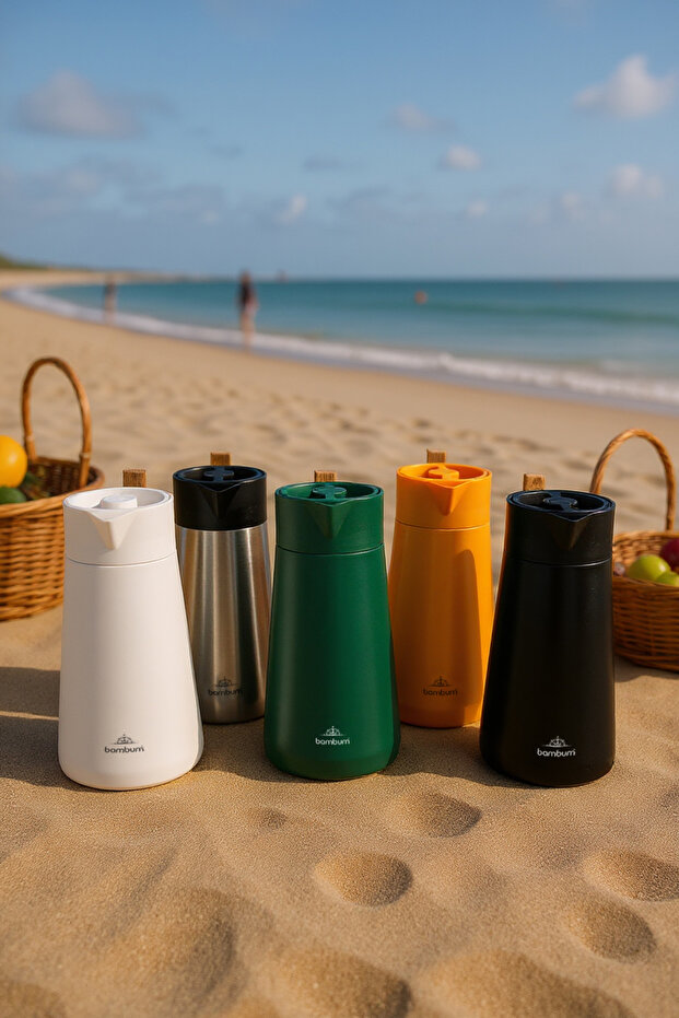 North Bambu Saplı Çelik Termos Turuncu 2 Litre - 8