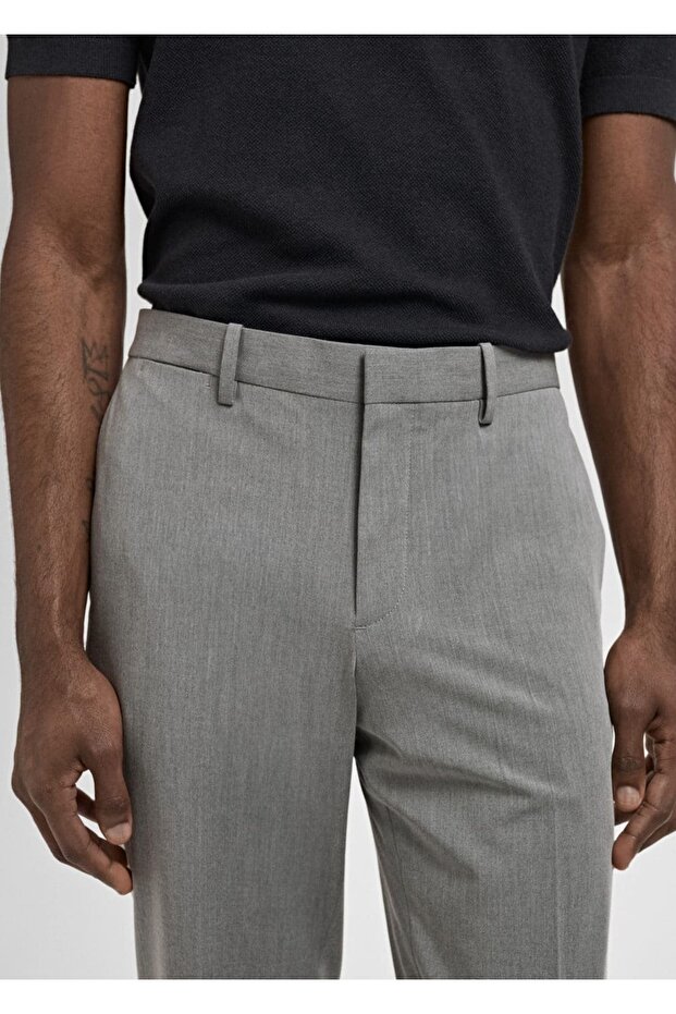 Süper slim fit streç kumaştan kumaş pantolon - 7