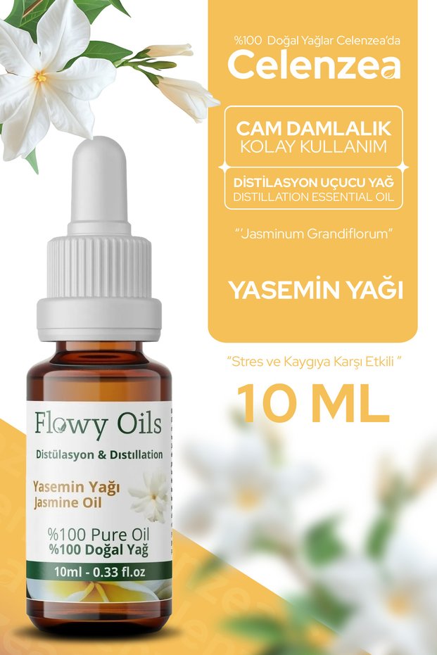 Jasmine Essential Oil 100% Natural Distilled Oil, Fine Line Care, Skin Nourishing, Skin Tone Balancing, High Feminine Energy Frequency, Floral Fragrance, Jasmine Essential Oil (Jasminum Grandiflorum) 10ml