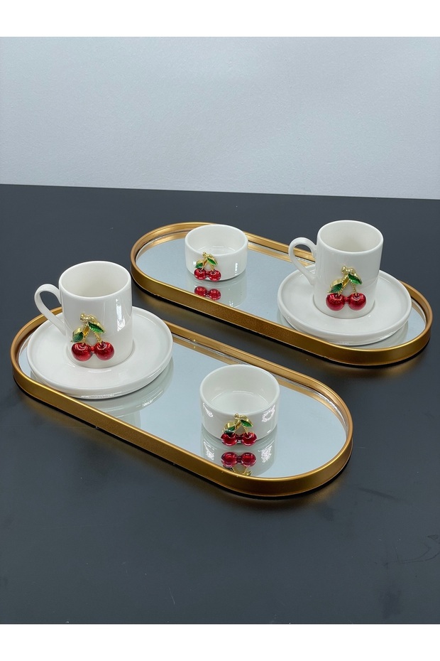 2-Person Mirror Gold Presentation with Tray Deportive and Decorative Bus Tray - 3