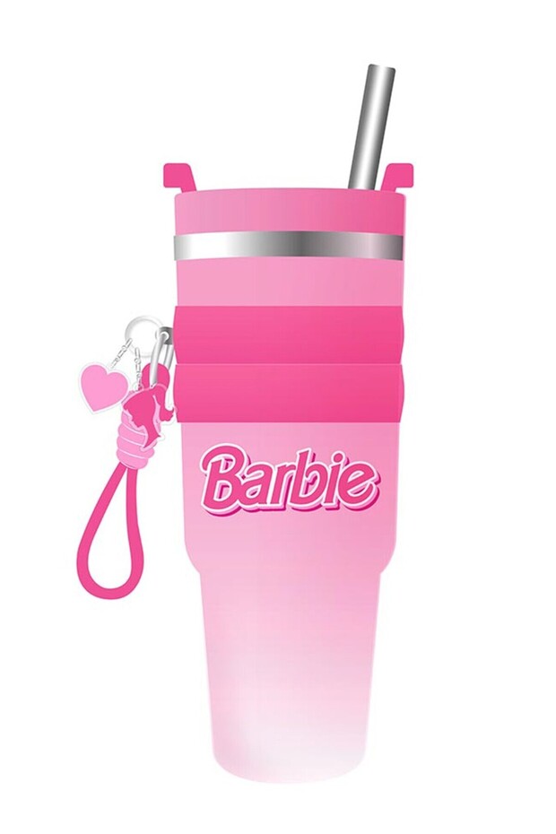 Barbie Lisanslı Çift Cidarlı Tutacaklı Pipetli Termos 900ml - 3