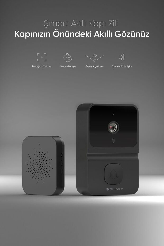 Akıllı Kapı Zili Wi-fi Kontrollü, Gece Görüş, Ses Gönderme Ve Alma - 7