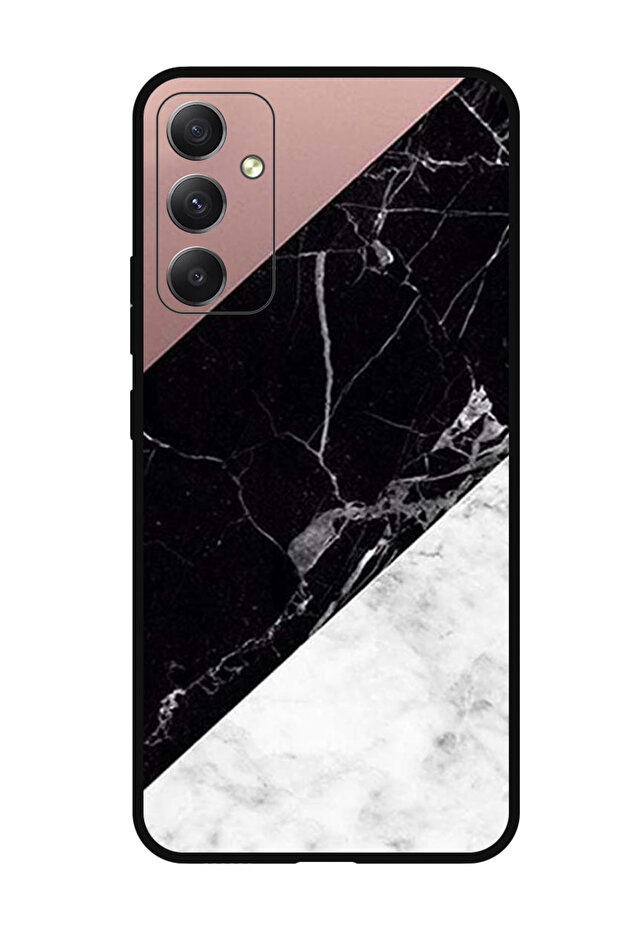 Protective Case For Samsung Galaxy M54 Hite & Black Marble Top Is Plain