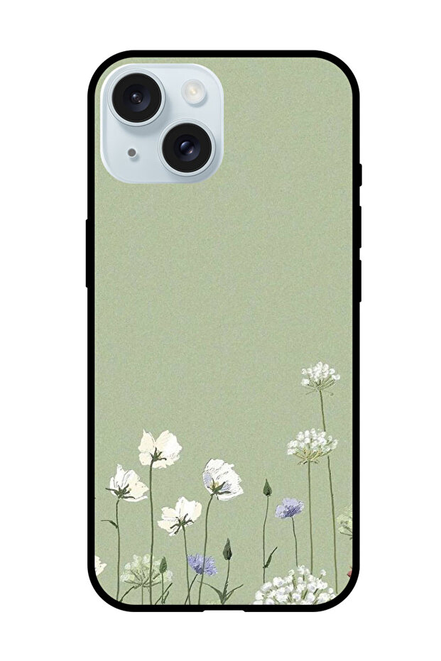 Protective Case Anti Scratch Shock Proof Bumper Cover For iPhone 15 White Flowers (2)