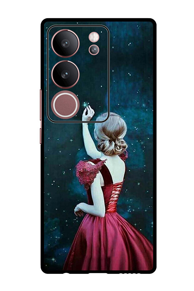 Protective Case Anti Scratch Shock Proof Bumper Cover For Vivo V29 - V29 Pro Girl Touching Star