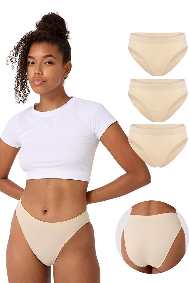 3'lü Dikişsiz Basic Kadın Slip Külot - 1