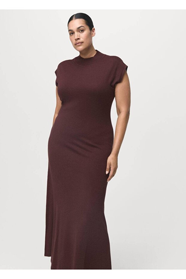 Perkins yakalı triko elbise - 7