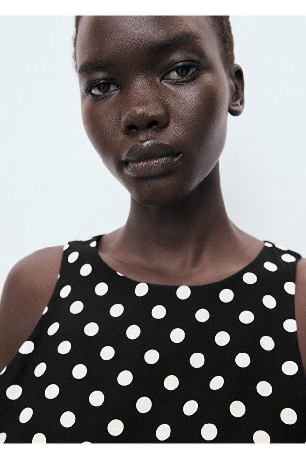 Puantiyeli kemerli tulum - 7