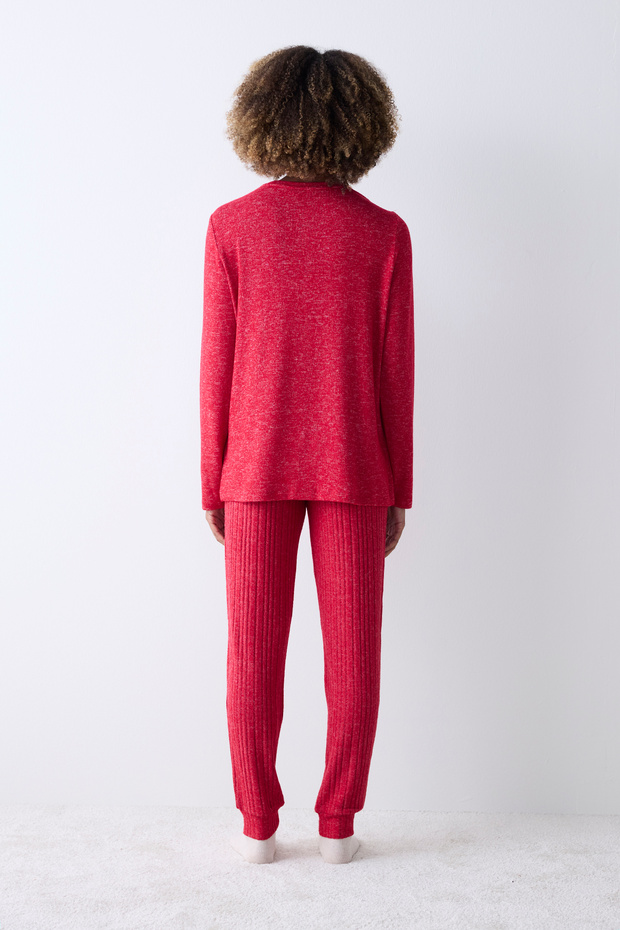Bloom Soft Kırmızı Pantolon Pijama Takımı - 6
