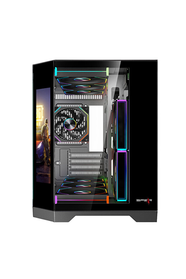 صندوق ألعاب DOST 60 MINI(S) MICRO-ATX بشاشة 9.2 بوصة ومروحة 6ARGB وجهاز تحكم عن بعد باللون الأسود - 3