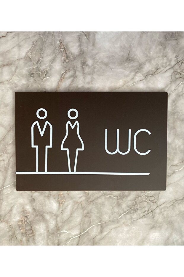 Lux Wc Orientation Sheet Door Sign Self Adhesive with Tape on the Back Bitter Series 20X13 cm