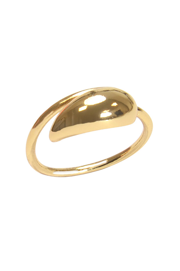 18k Gold Plated Adjustable Dangle Ring - 1