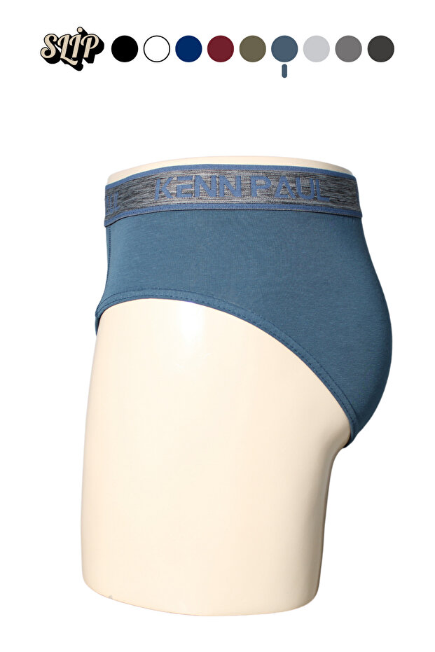 Erkek Düz Pamuklu İndigo Boxer | Slip Boxer - 4