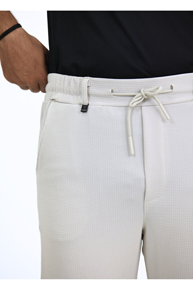 Gofre Erkek Rahat Likralı Desenli Jogger Pantolon - 5