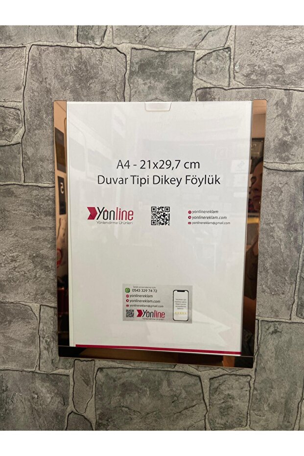 A4 Easy-To-Change Wall and Door Type Plexiglass Foil Holder
