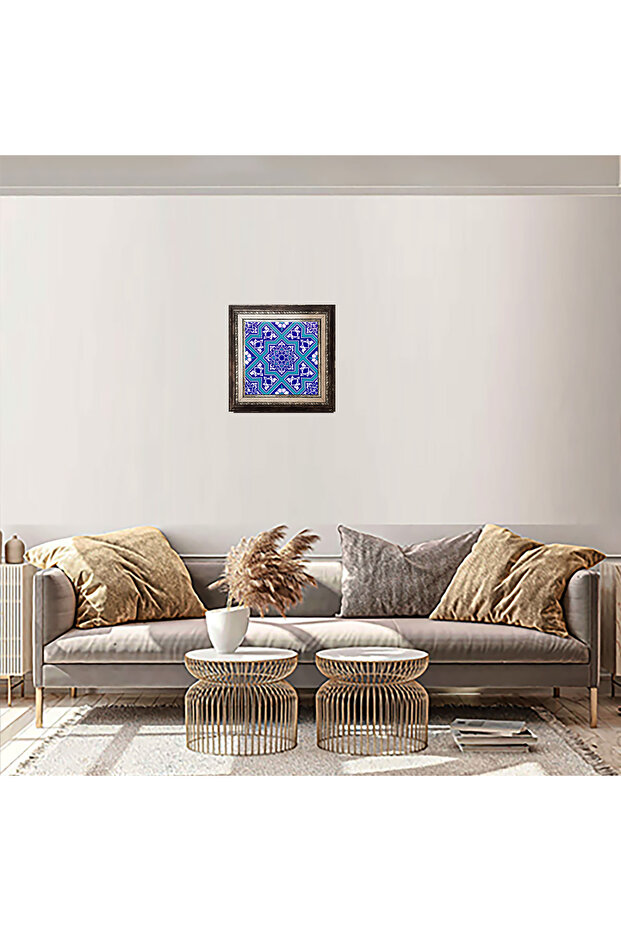 لوحة بلاط منقوشة على شكل نجمة سلجوقية مقاس 20 × 20 سم AC 12 - 4