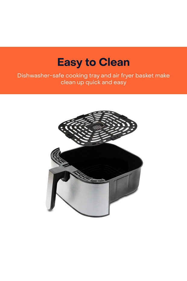 Air Fryer 2, 1700 Watts, Digital Control Panel Display, 10 Preset Programs, 5.5L, Brush SS/Black - 6