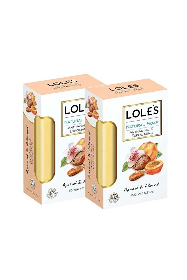 Luxury Pure Natural Soap, Apricot & Almond Beauty Bar, Pack of 2
