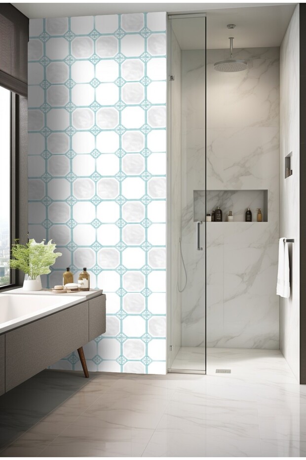 DECOMALL Code 90 Marble Colored Water Resistant Kitchen and Bathroom ...