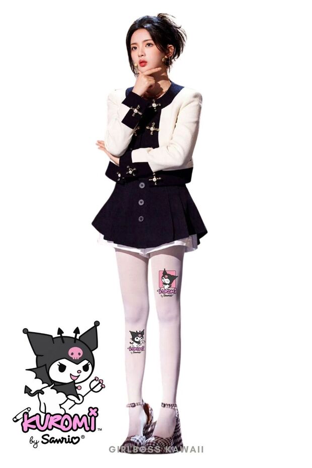 Kuromi White Matte Opaque Pantyhose