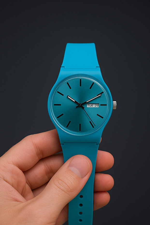 Silicone Cord Calendar Unisex Wristwatch