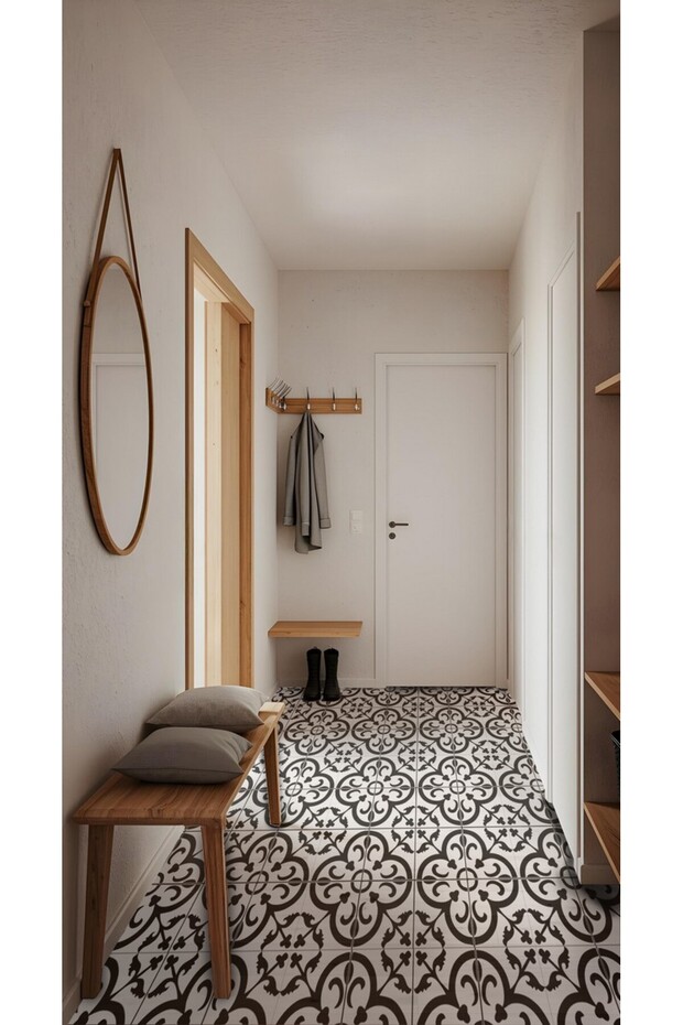 Suya Dayanıklı 100 x 100cm Mutfak Banyo Zemin Mermer Mobilya Fayans Yapışkanlı Folyo Kaplama Code152 - 4