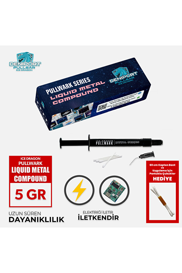 Icedragon ® Pullwark ™ Metal Series ™ - 128W/M-K 5Gr Liquid Cooling Liquid Metal - 1