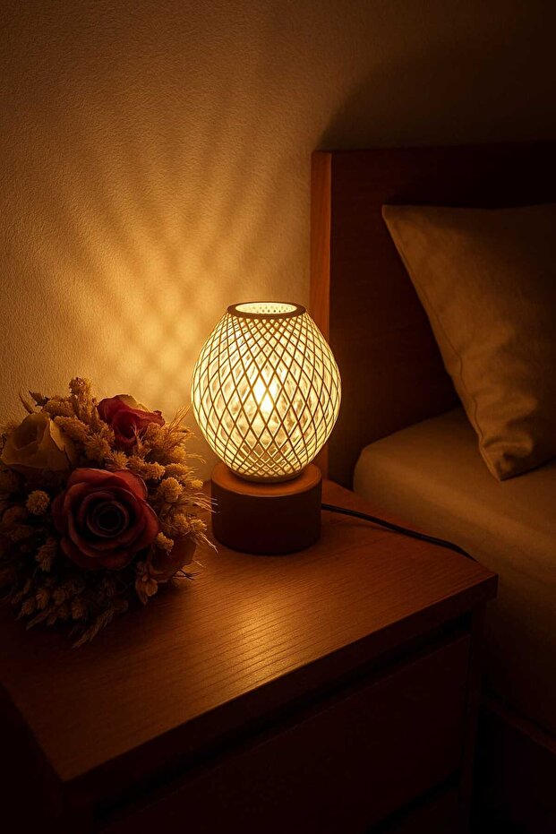 Modern Dekoratif Masa Lambası Gece Lambası - Lotus - 4