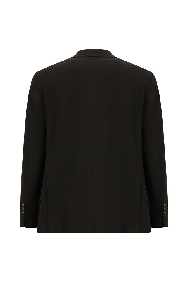 Relaxed Fit Rahat Kesim Klasik Desenli Örme Ceket - 2