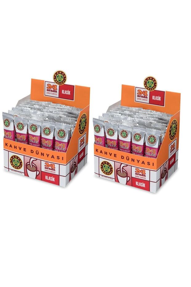 Kahve Dünyası 2 si 1 Arada Klasik Kahve 40 x 12 gr x 2 Adet - 1