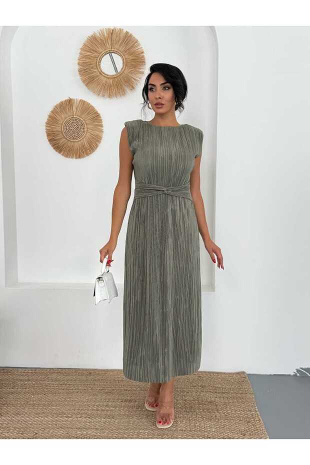 Bel Detaylı Piliseli DANIEL Elbise - 1