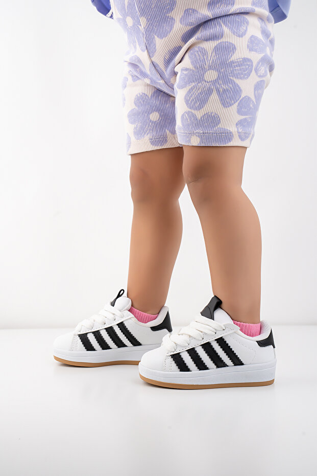 Baby Kids Daily White Black Elegant Comfortable Sports Shoes Sneaker