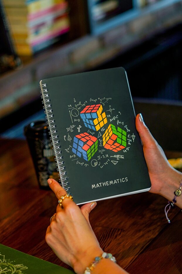 A5 Spiral Cardboard Cover Set of 4 Checkered Lesson Programmed Note School Notebook - Academy Series - 5