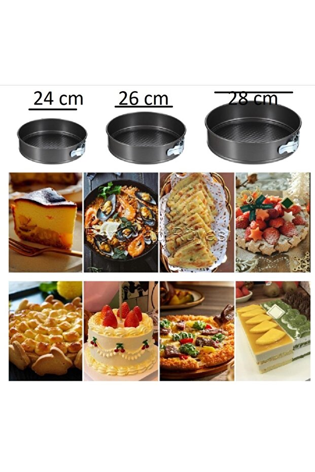 24cm 26cm 28cm 3-Piece Cake Mold with Lid, Round, Non-Stick, Leakproof, for Cheesecake, Pie, Pizza