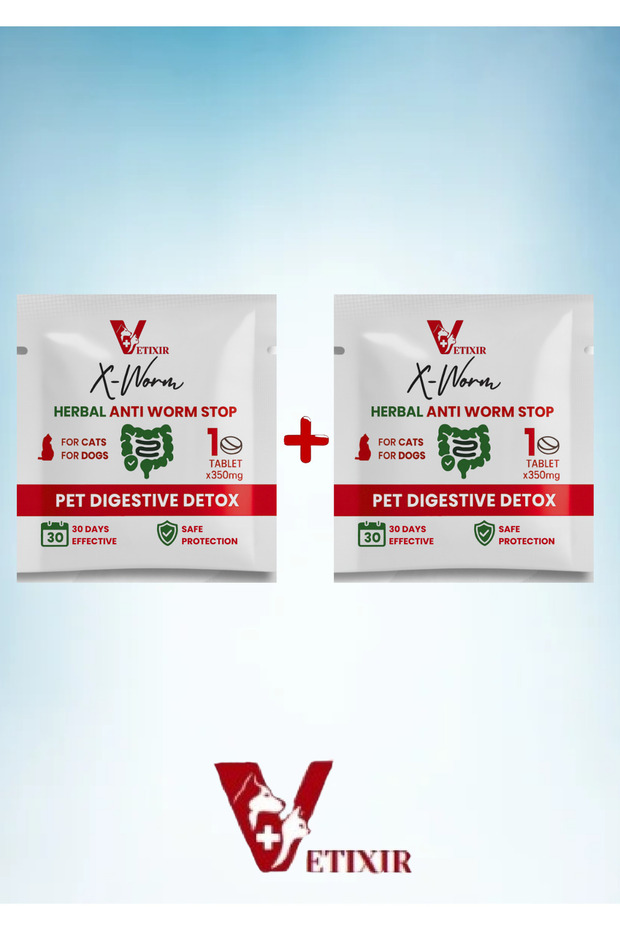 Bitkisel Kedi ve Köpek Parazit Tableti X-WORM Herbal Anti-Worm 2 adet tablet - 5