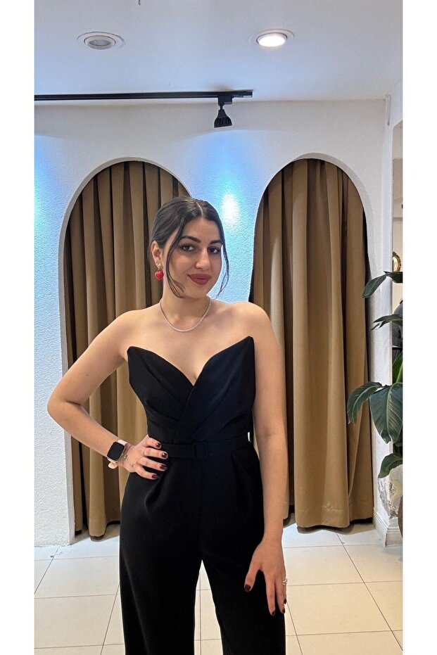 SİYAH STRAPLEZ TULUM - 2