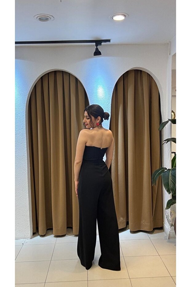 SİYAH STRAPLEZ TULUM - 3