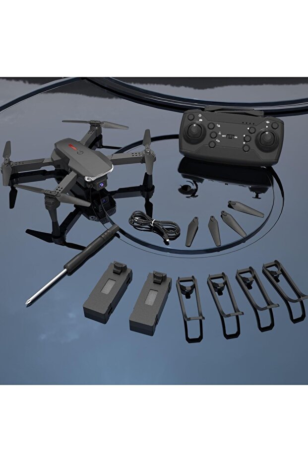 طائرة بدون طيار قابلة للطي E88 PRO مزودة بكاميرا مزدوجة عالية الدقة 4K، وتجنب العوائق، والحفاظ على الارتفاع، باللون الأسود - 6
