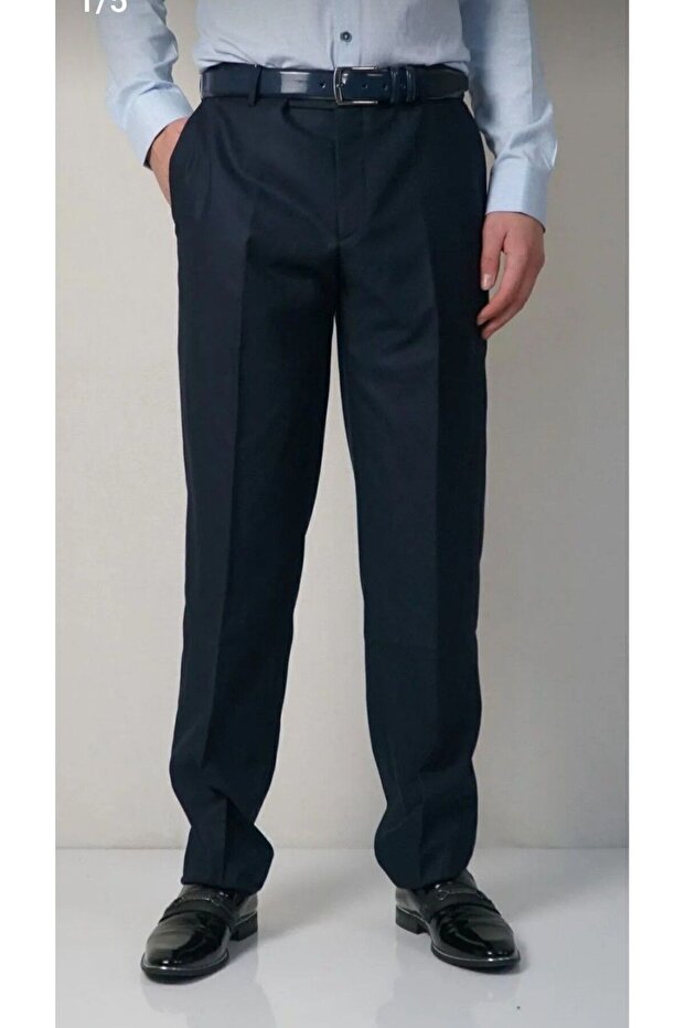 Men's Navy Blue Classic Cut Trousers
