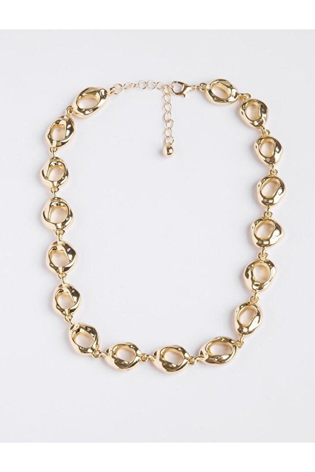 Altın Rengi Ayarlanabilir Çelik Zincir Kolye - 2