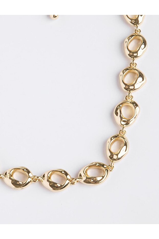 Altın Rengi Ayarlanabilir Çelik Zincir Kolye - 3