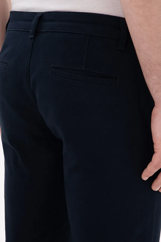 Erkek Lacivert Slim Fit Kanvas Pantolon 50297578-VR033 - 6