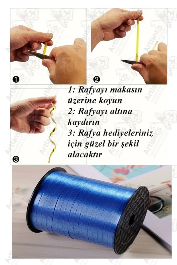 Artlantis Rafya Şerit Kurdela 1 Adet 8mm 200 Metre Rabant Rafya Renkli ...