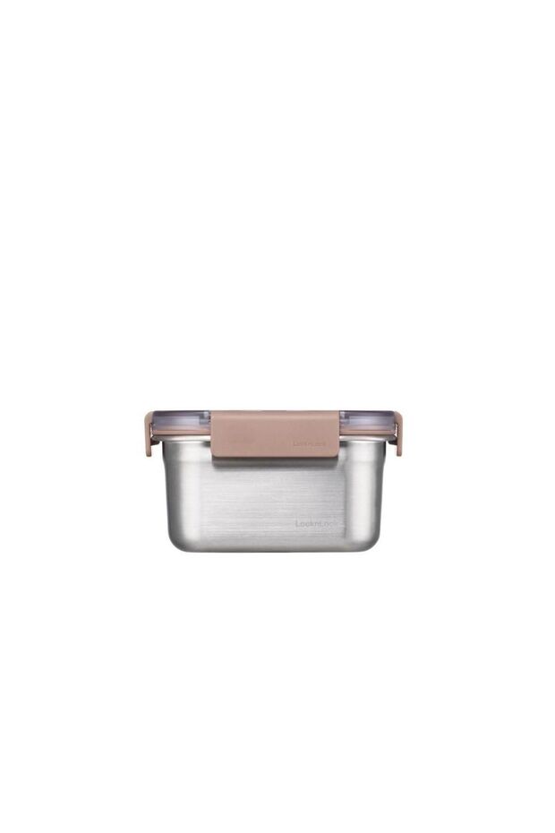 LocknLock Stainless Steel Oven & Storage Container Quadrilateral Locked 520 ml - Brown