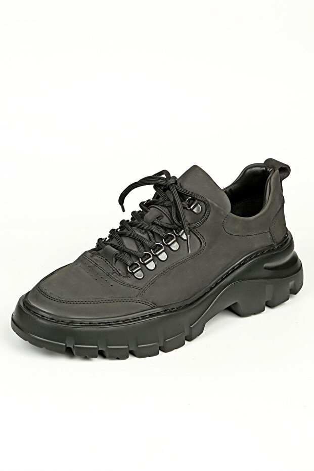 Tristan Genuine Leather Handmade Dark Gray Casual Shoes