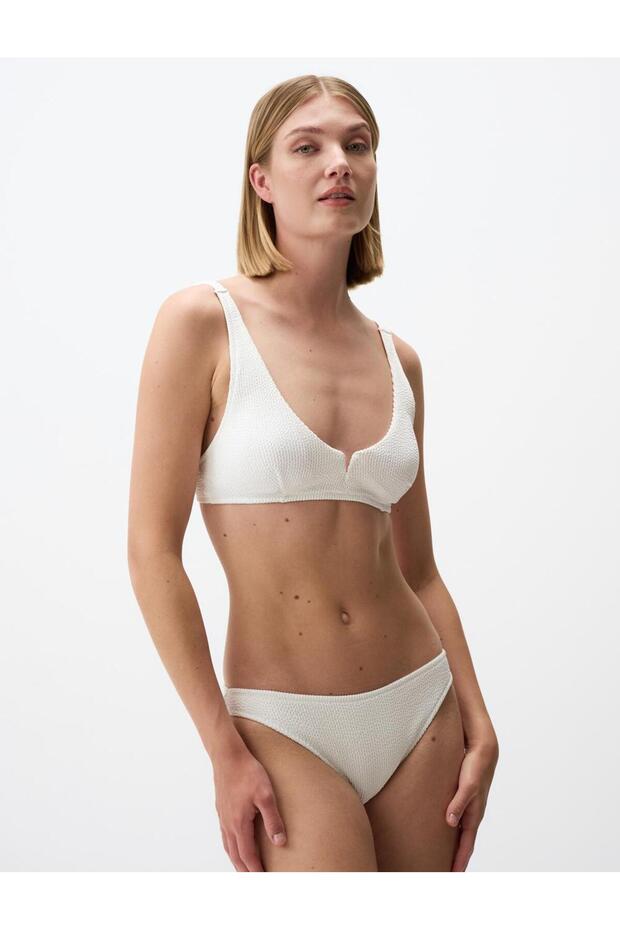 Beyaz Basic Dokulu Bikini Alt - 4