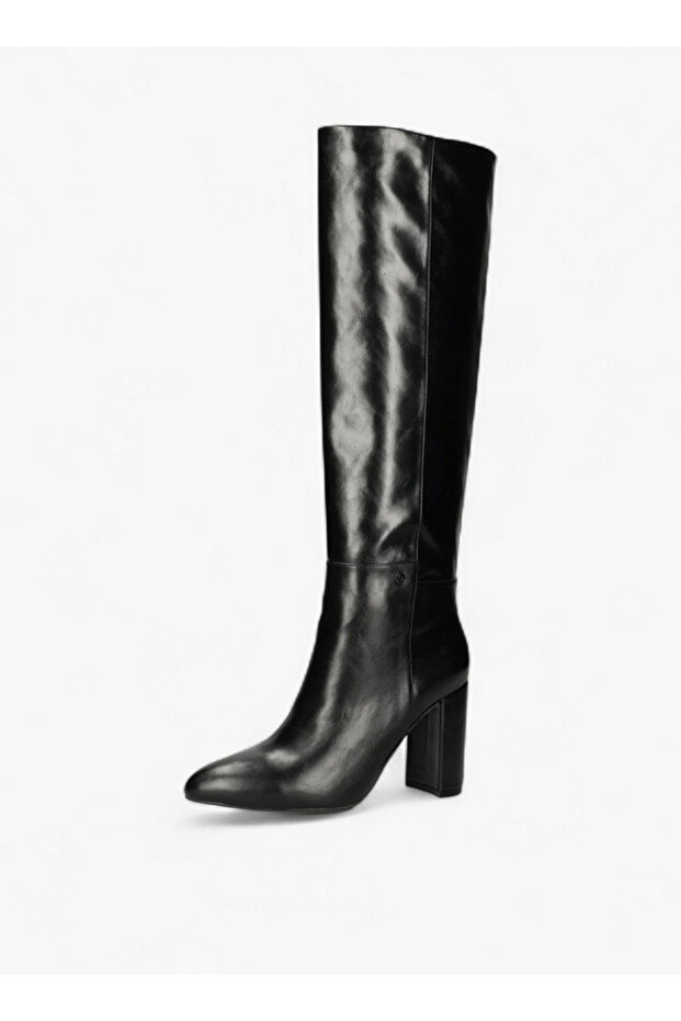 Solid High Shaft Boots with Block Heel - 4