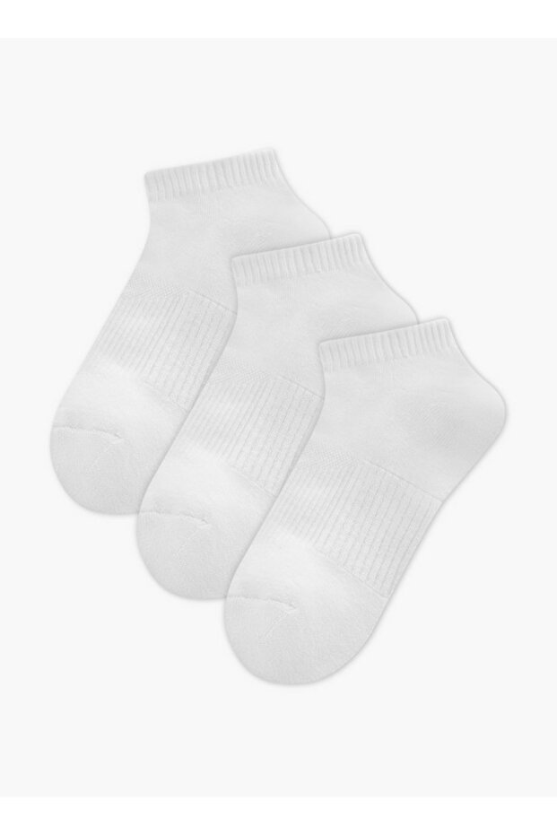 جوارب سادة بطول الكاحل - طقم من 3 قطع - 1